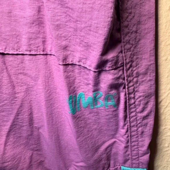 Zumba Dance Cargo Pants Women's XXL Purple Blue Retro Activewear Stretch - Picture 5 of 7